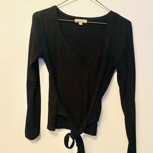 Ribbed wrap top